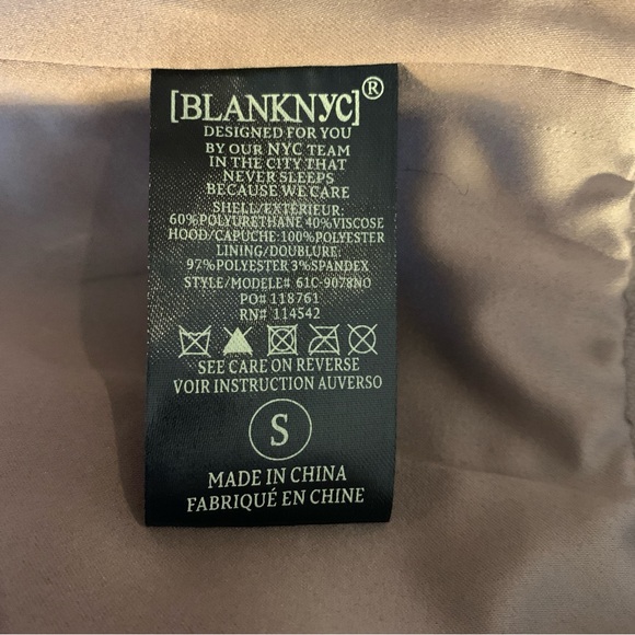 Blank NYC Faux Leather Moto Jacket w/Detachable Hood Size S - Picture 7 of 7